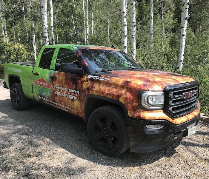 SERVPRO truck in the forest