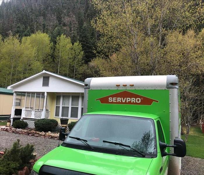 servpro box truck at house